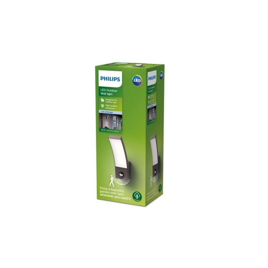 Philips - LED Vanjska zidna svjetiljka sa senzorom LED/12W/230V 4000K IP44