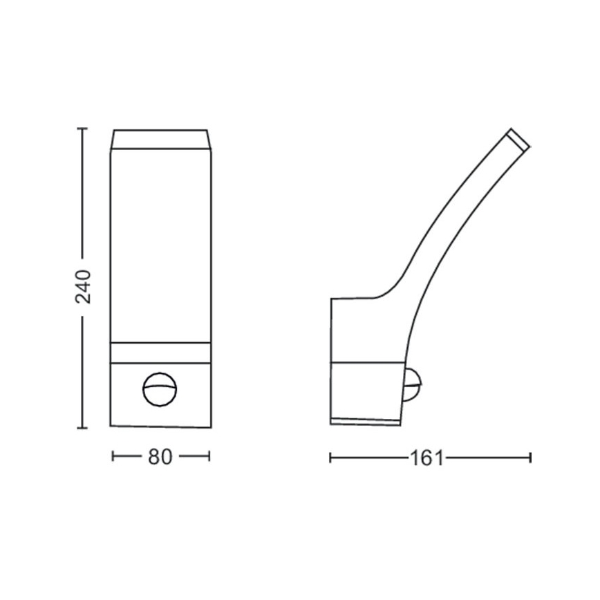 Philips - LED Vanjska zidna svjetiljka sa senzorom LED/12W/230V 4000K IP44
