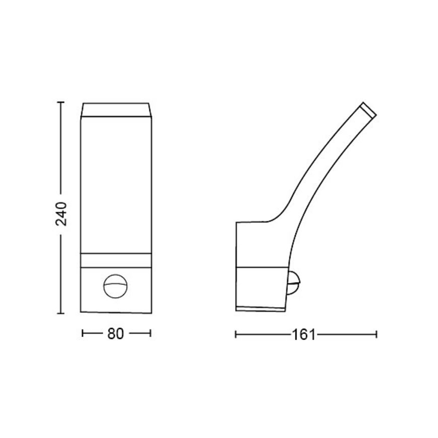 Philips - LED Vanjska zidna svjetiljka sa senzorom SPLAY LED/3,8W/230V IP44