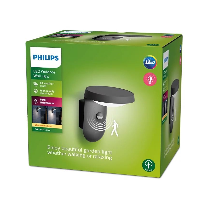 Philips - LED Vanjska zidna svjetiljka sa senzorom LED/9W/230V 2700K IP44