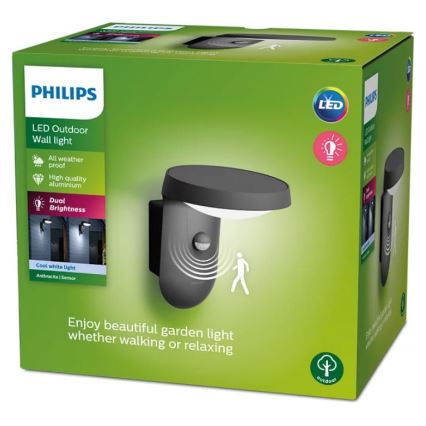 Philips - LED Vanjska zidna svjetiljka sa senzorom LED/9W/230V 4000K IP44