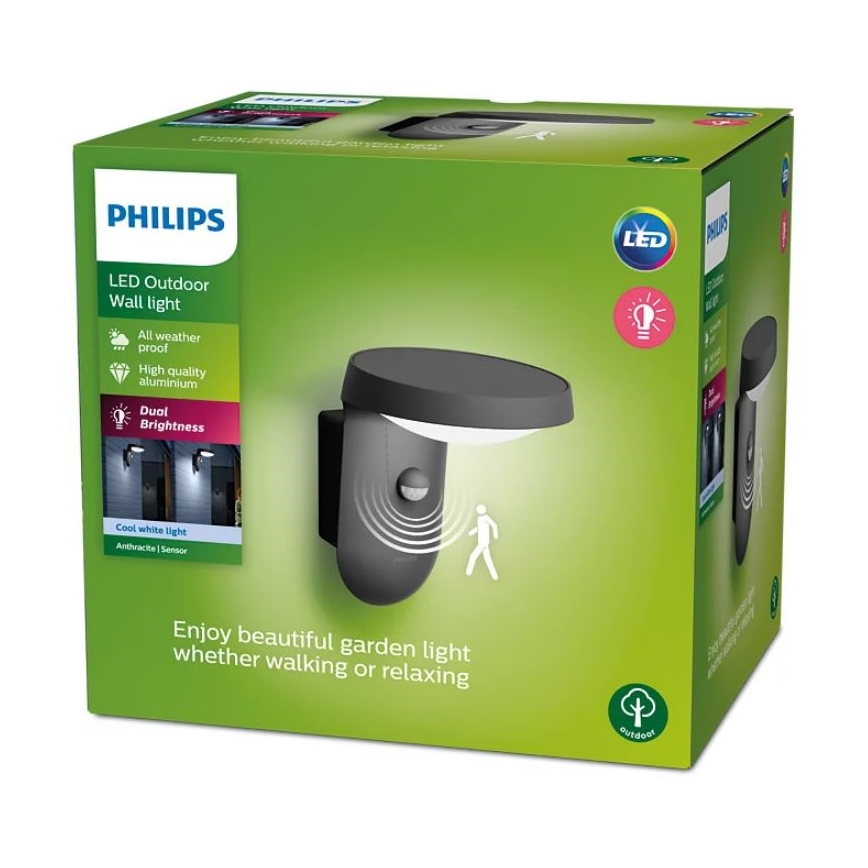 Philips - LED Vanjska zidna svjetiljka sa senzorom LED/9W/230V 4000K IP44