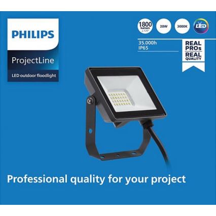 Philips - LED Vanjski reflektor PROJECTLINE LED/20W/230V IP65 3000K