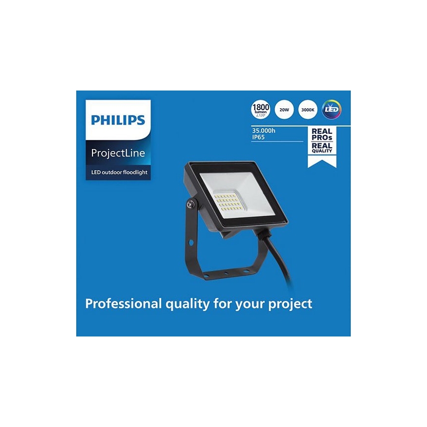 Philips - LED Vanjski reflektor PROJECTLINE LED/20W/230V IP65 3000K