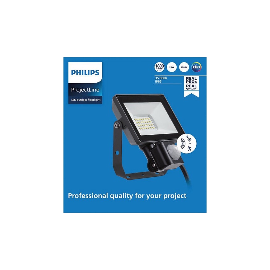 Philips - LED Vanjski reflektor sa senzorom PROJECTLINE LED/20W/230V IP65 3000K
