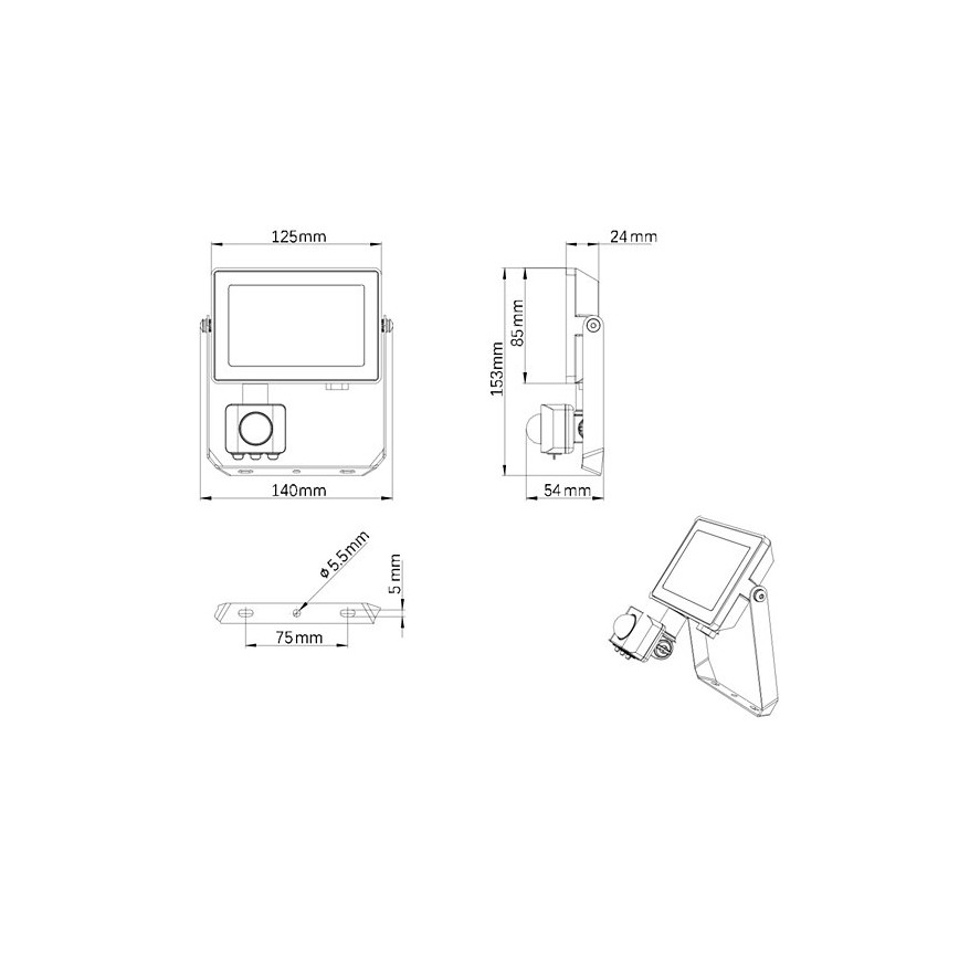 Philips - LED Vanjski reflektor sa senzorom PROJECTLINE LED/20W/230V IP65 3000K