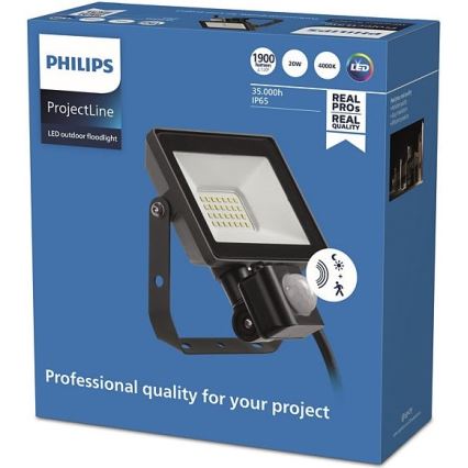 Philips - LED Vanjski reflektor sa senzorom PROJECTLINE LED/20W/230V IP65 4000K