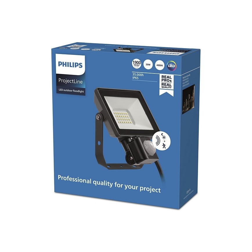 Philips - LED Vanjski reflektor sa senzorom PROJECTLINE LED/20W/230V IP65 4000K
