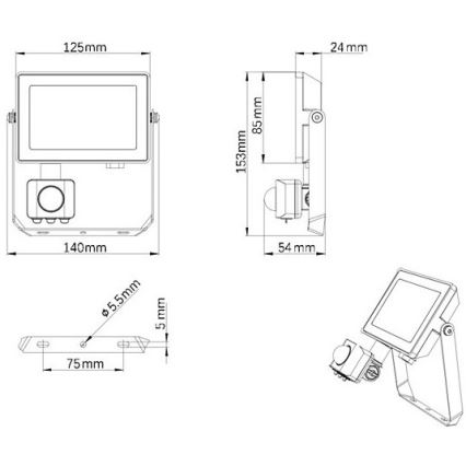 Philips - LED Vanjski reflektor sa senzorom PROJECTLINE LED/20W/230V IP65 4000K