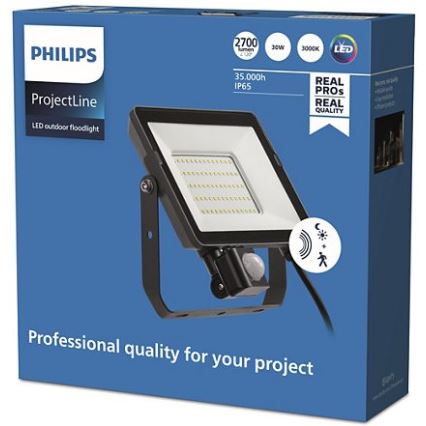 Philips - LED Vanjski reflektor sa senzorom PROJECTLINE LED/30W/230V IP65 3000K