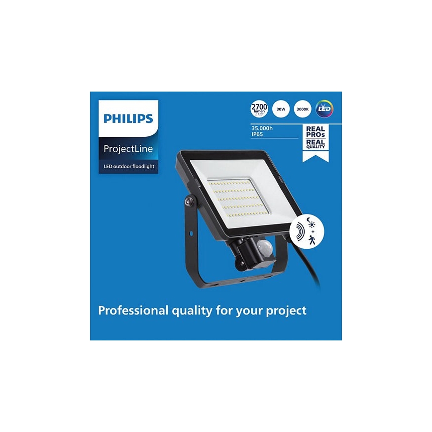 Philips - LED Vanjski reflektor sa senzorom PROJECTLINE LED/30W/230V IP65 3000K