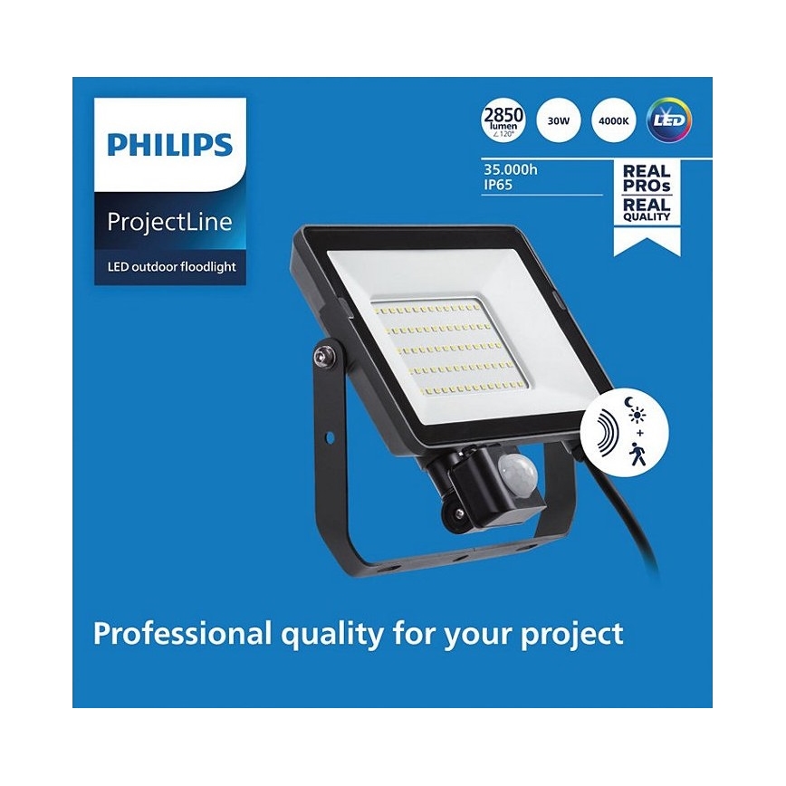 Philips - LED Vanjski reflektor sa senzorom PROJECTLINE LED/30W/230V IP65 4000K