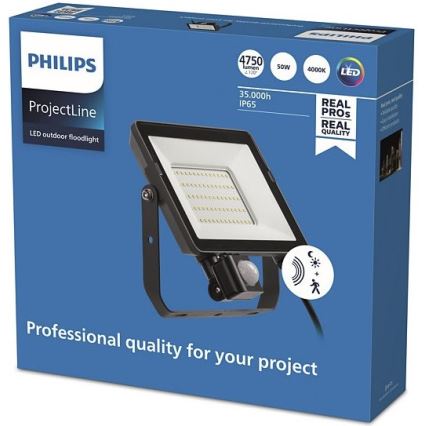 Philips - LED Vanjski reflektor sa senzorom PROJECTLINE LED/50W/230V IP65 4000K