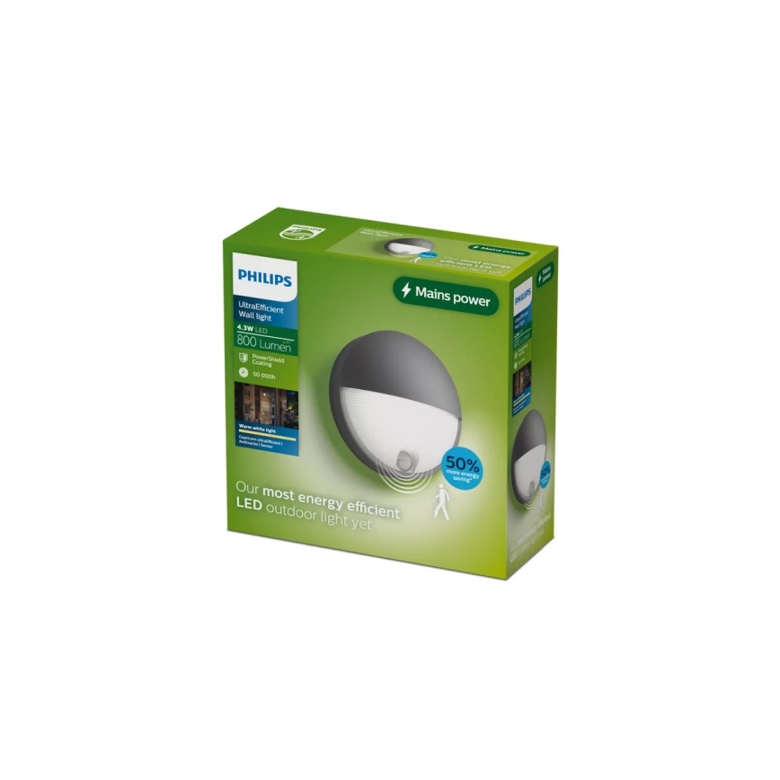 Philips - LED vanjsko zidno svjetlo sa senzorom CAPRICORN LED/4,3W/230V IP44