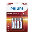 Philips LR03P4B/10 - 4 komada alkalnih baterija AAA POWER ALKALINE 1,5V 1150mAh