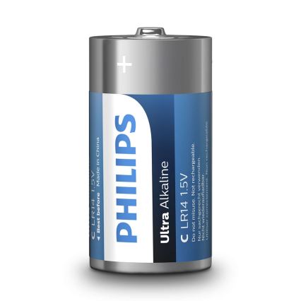 Philips LR14E2B/10 - 2 komada alkalne baterije C ULTRA ALKALINE 1,5V 7500mAh