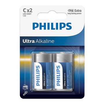 Philips LR14E2B/10 - 2 komada alkalne baterije C ULTRA ALKALINE 1,5V 7500mAh