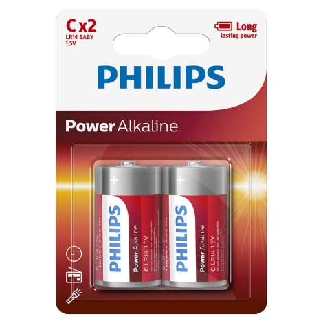 Philips LR14P2B/10 - 2 kmd Alkalna baterija C POWER ALKALINE 1,5V 7200mAh