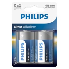 Philips LR20E2B/10 - 2 kmd Alkalna baterija D ULTRA ALKALINE 1,5V 15000mAh