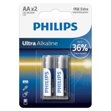 Philips LR6E2B/10 - 2 kmd Alkalna baterija AA ULTRA ALKALINE 1,5V 2800mAh