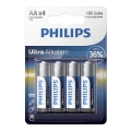 Philips LR6E4B/10 - 4 komada alkalnih baterija AA ULTRA ALKALINE 1,5V 2800mAh