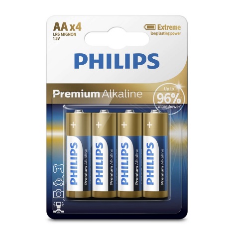 Philips LR6M4B/10 - 4 kmd Alkalna baterija AA PREMIUM ALKALINE 1,5V