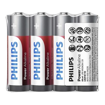 Philips LR6P4F/10 - 4 komada alkalnih baterija AA POWER ALKALINE 1,5V 2600mAh