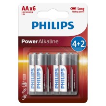 Philips LR6P6BP/10 - 6 kmd Alkalna baterija AA POWER ALKALINE 1,5V 2600mAhV