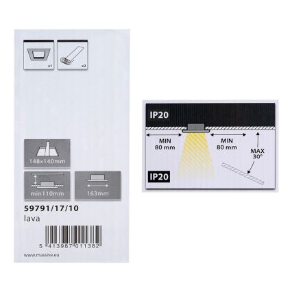 Philips Massive 59791/17/10 - Ugradna svjetiljka LAVA 2xE27/14W/230V