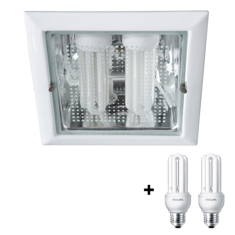 Philips Massive 59796/31/10 - Ugradna svjetiljka VETA 2xE27/14W/230V bijela