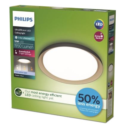Philips - LED stropna svjetiljka s prigušivanjem PEBBLO SCENE SWITCH LED/10W/230V 4000K crna