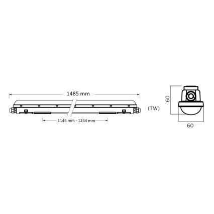 Philips Pila - LED tehničko svjetlo LED/60W/230V 150 cm IP65