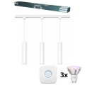 Philips - Prigušivi LED RGBW lustar na sajli u tračnom sustavu EASYLINK HUE 3xGU10/4,7W/230V 2200-6500K 1m bijela + Hue bridge