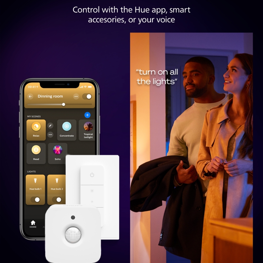 Philips - LED stropna svjetiljka Hue AURELLE s mogućnošću prigušivanja LED/39W/230V 2200-6500K 60x60 cm bijela