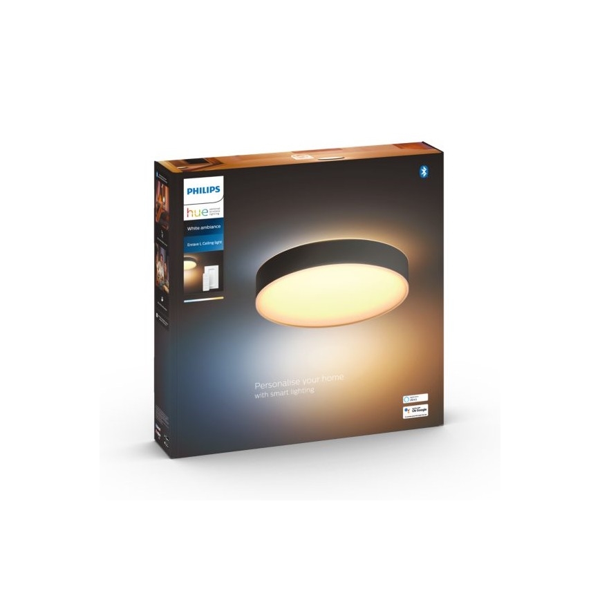 Philips - Hue LED stropno svjetlo s prigušivanjem LED/33,5W/230V 2200-6500K pr. 425 mm crna + daljinski upravljač