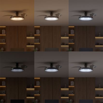 Philips - LED stropna svjetiljka s ventilatorom ATLAS LED/35W/230V s mogućnošću prigušivanja matni krom + daljinski upravljač