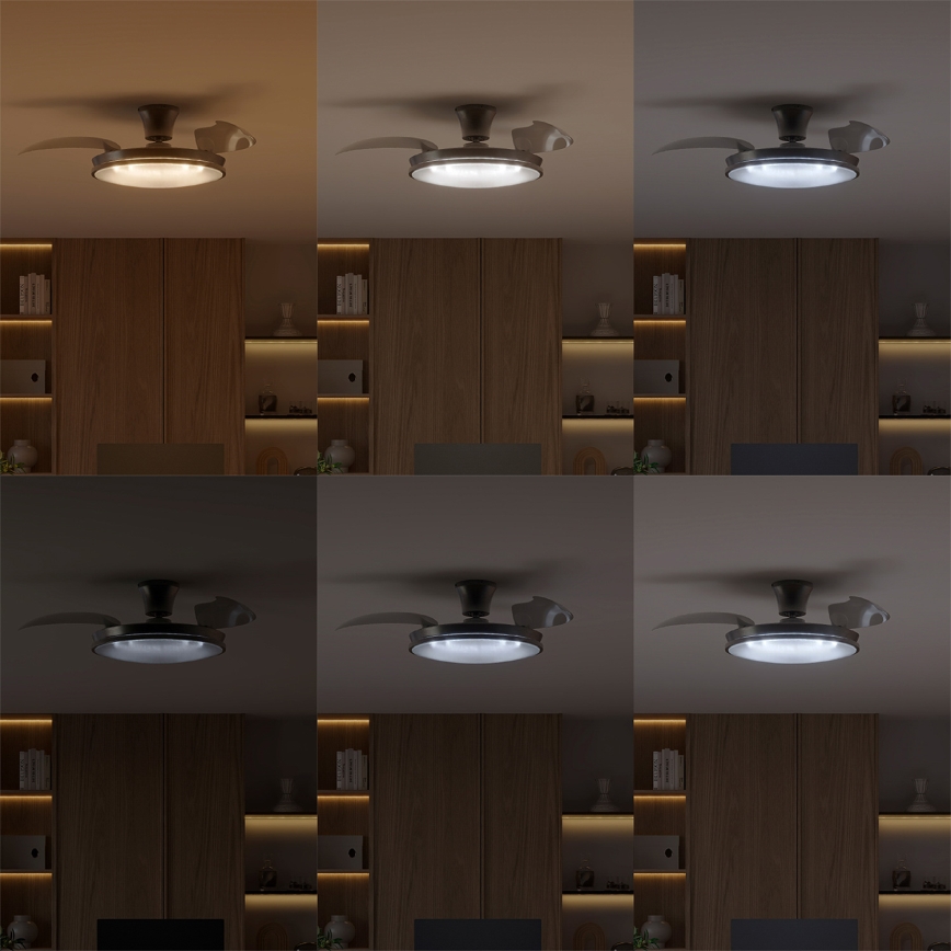 Philips - LED stropna svjetiljka s ventilatorom ATLAS LED/35W/230V s mogućnošću prigušivanja matni krom + daljinski upravljač