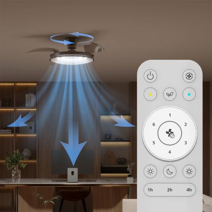 Philips - LED stropna svjetiljka s ventilatorom ATLAS LED/35W/230V s mogućnošću prigušivanja matni krom + daljinski upravljač