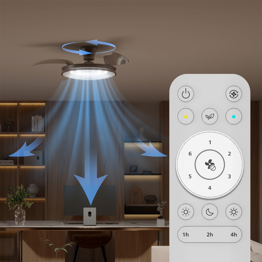 Philips - LED stropna svjetiljka s ventilatorom ATLAS LED/35W/230V s mogućnošću prigušivanja matni krom + daljinski upravljač