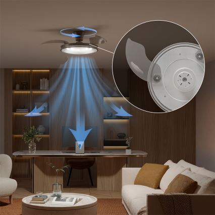 Philips - LED stropna svjetiljka s ventilatorom ATLAS LED/35W/230V s mogućnošću prigušivanja matni krom + daljinski upravljač