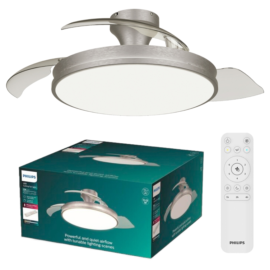 Philips - LED stropna svjetiljka s ventilatorom ATLAS LED/35W/230V s mogućnošću prigušivanja matni krom + daljinski upravljač