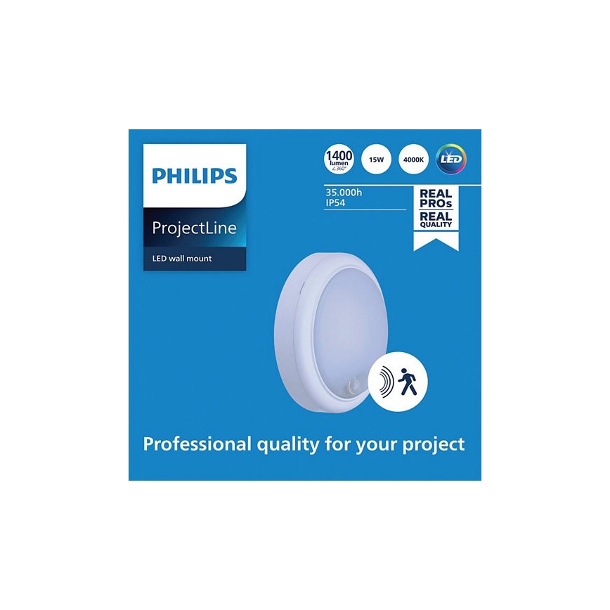 Philips - LED zidno svjetlo sa senzorom PROJECTLINE LED/15W/230V IP54