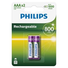 Philips R03B2A80/10 - 2 kmd Punjiva baterija AAA MULTILIFE NiMH/1,2V/800 mAh