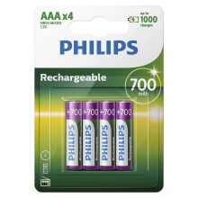 Philips R03B4A70/10 - 4 kom Punjiva baterija AAA MULTILIFE NiMH/1,2V/700 mAh