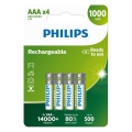 Philips R03B4RTU10/10 - 4 komada Punjive AAA baterije NiMH/1,2V/1000 mAh