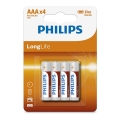 Philips R03L4B/10 - 4 kom Zinkokloridna baterija AAA LONGLIFE 1,5V 450mAh