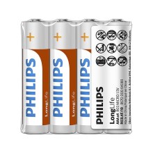 Philips R03L4F/10 - 4 kmd Cink-klorid baterija AAA LONGLIFE 1,5V