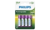 Philips R6B4B260/10 - 4 kmd Punjiva baterija AA MULTILIFE NiMH/1,2V/2600 mAh