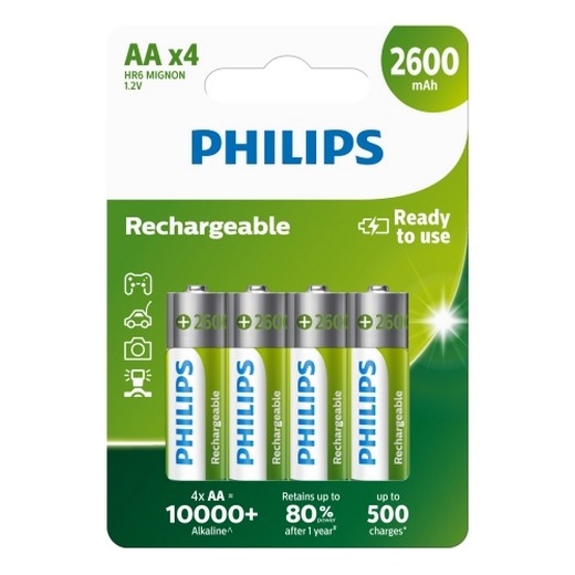 Philips R6B4B260/10 - 4 kom Punjiva baterija AA NiMH/1,2V/2600 mAh