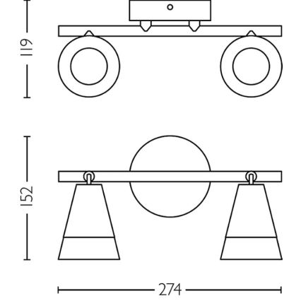 Philips - Reflektorska svjetiljka CLEFT 2xGU10/5W/230V